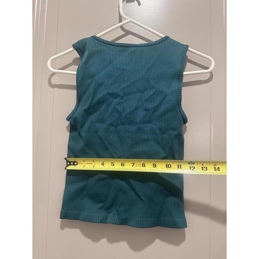 BoomBoom Jeans Women's Ribbed Tank Top Size S Teal Blue - Picture 4 of 5